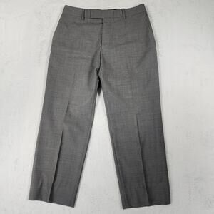 Hugo Boss Dress Pants Mens 32x27 Gray Wool Flat Front
